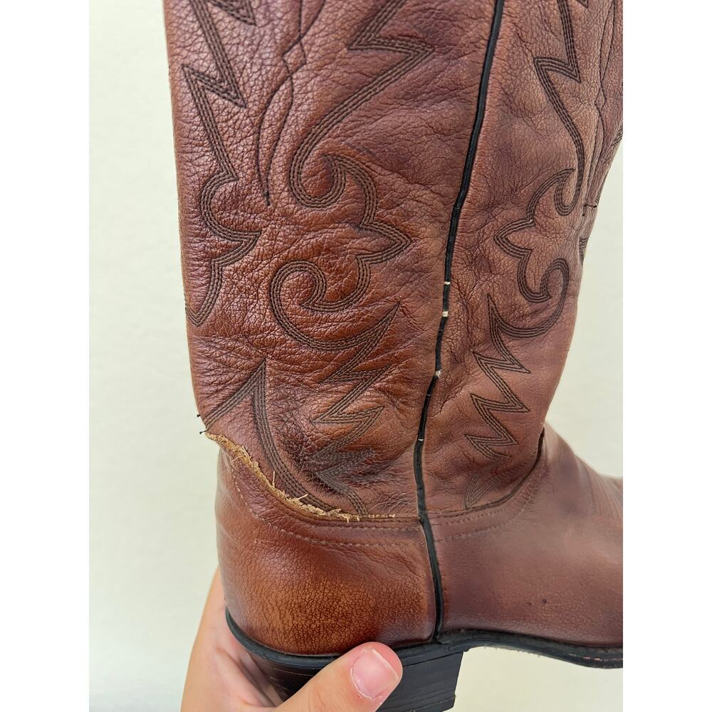 Dan Post Cowboy Boots Brown Leather Western Pointed Toe Men’s 9D Rodeo Ranch - Picture 6 of 12